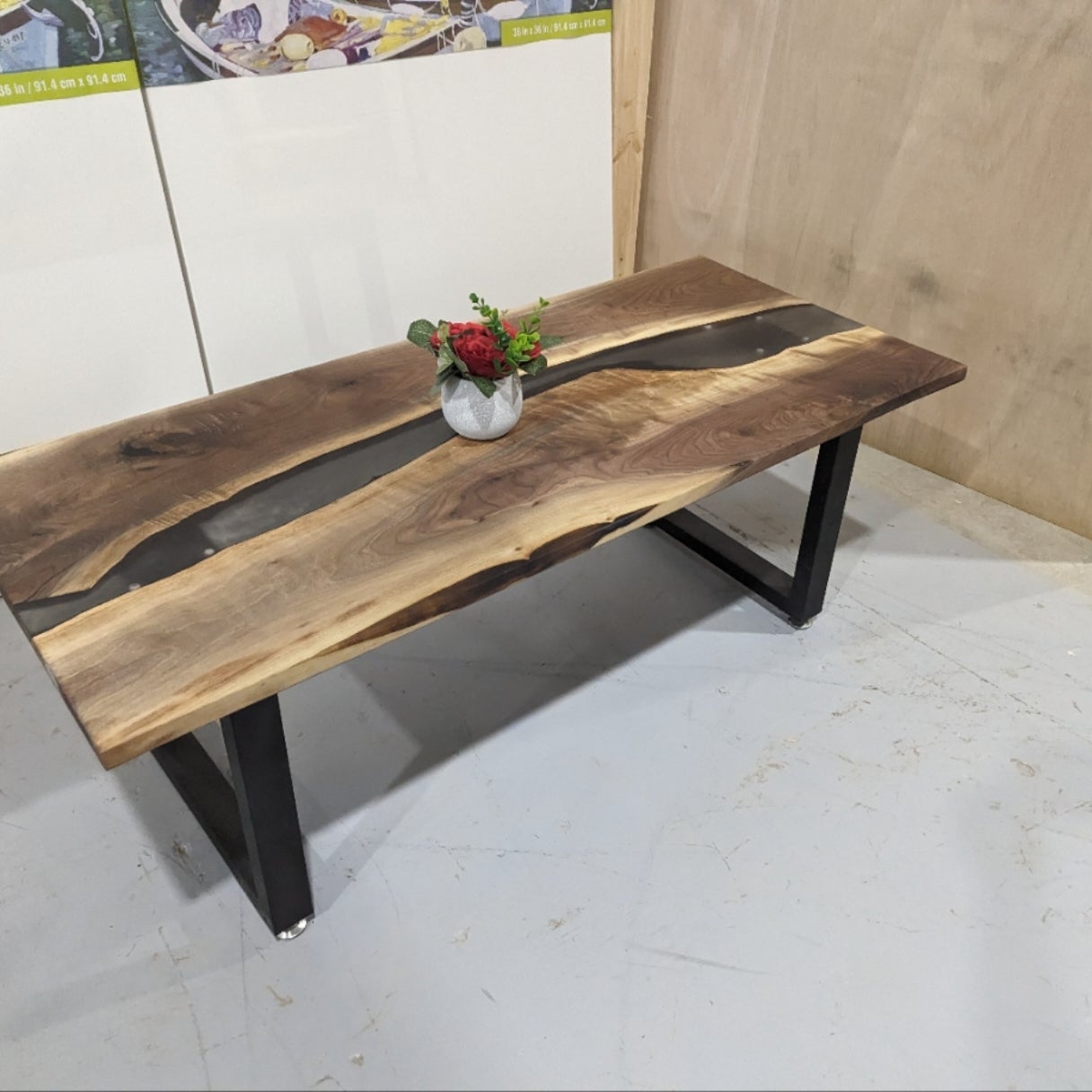 Walnut epoxy store coffee table